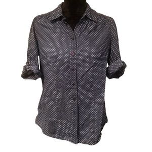St. John’s Bay Blue Dot Blouse Medium